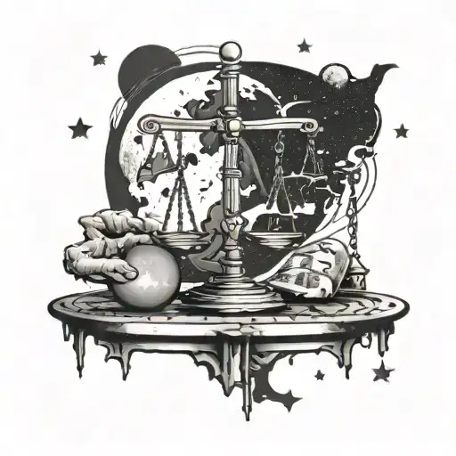 A Criminal Justice Scale Balanced On Top Of A Planet With Stars In The Background