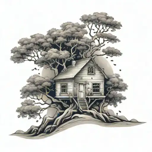 Life Tree With Small House