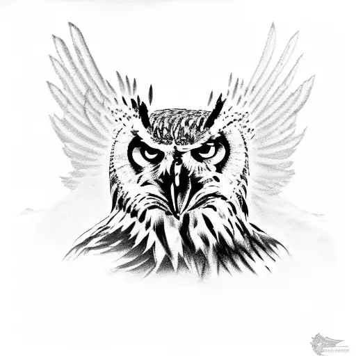 Eagle Owl Attacking Prey