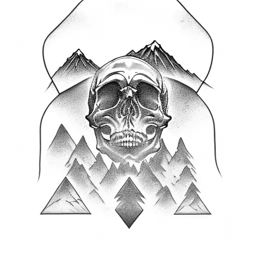 Coal Miner Skull And Mountains