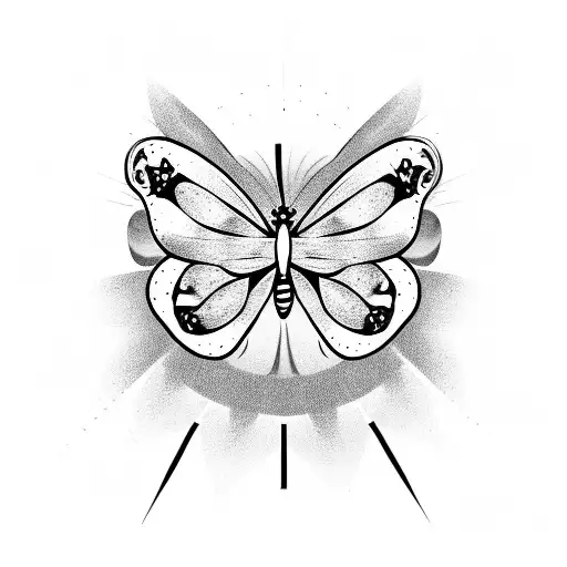 Butterfly In Front Of The Sun