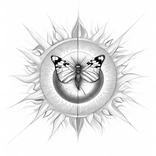 A Butterfly With The Sun In The Back