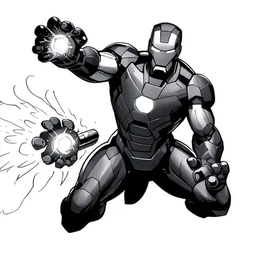 Ironman Flying And Charging His Hand Blasters
