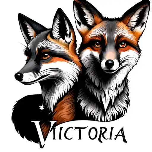 The Name Victoria And A Fox In The Middle Of The Name