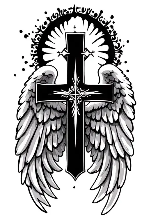 Orthodox Cross And Angel Wing