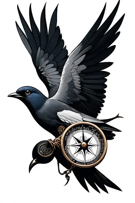 Compass With Phoneix Bird