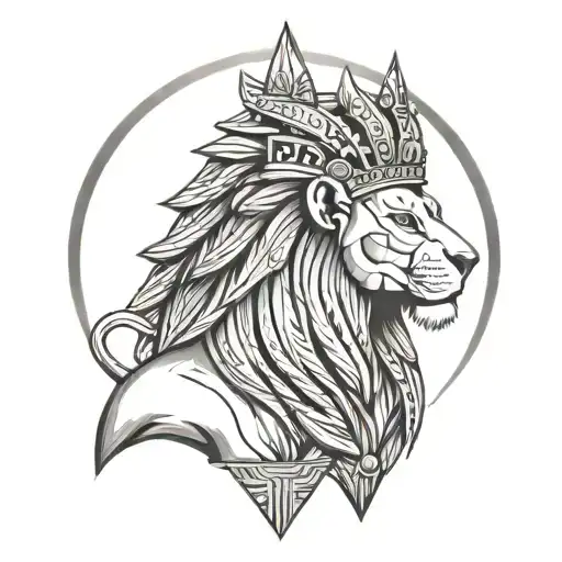 Lion Wearing Egyptian Pharaoh Crown