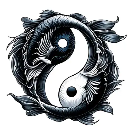 Japanese Koi Fish Yin Yang