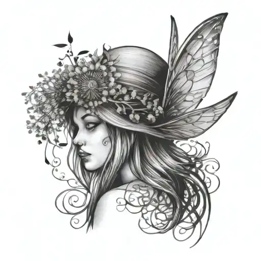 Fairy Without Wings And Dandelion Hat