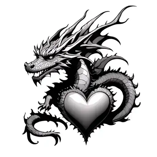 Dragon Resting On Top Of A Heart