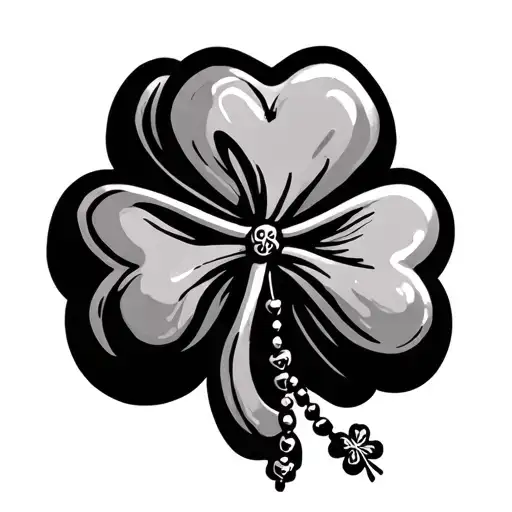 Shamrock With Rosary Beads Intertwined