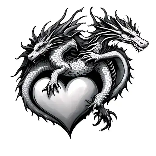 Dragon Resting On Top Of A Heart