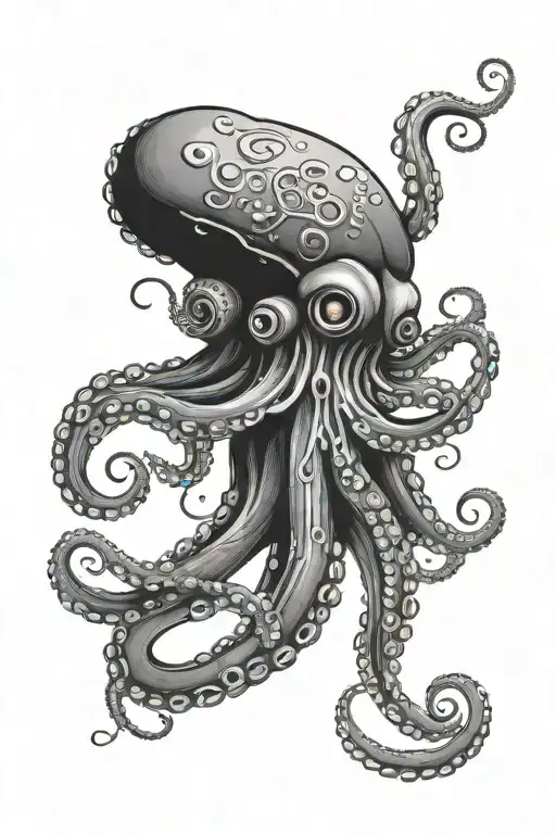 Octopus W Floating Music Notes