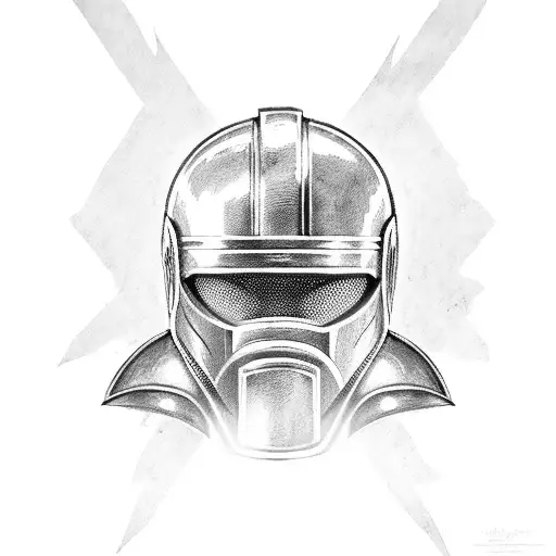 Spartan Helmet With Crossed Swords