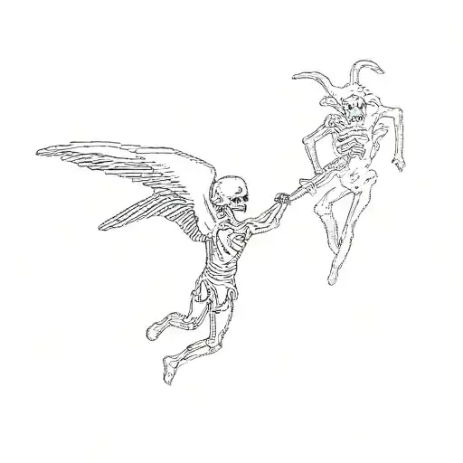 A Demon And A Skeleton