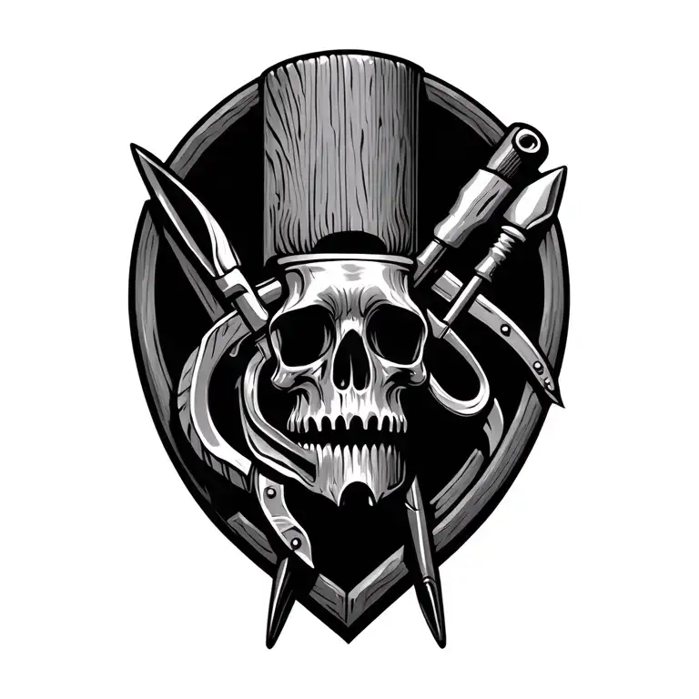 Intricate Carpentry Tools Intertwined