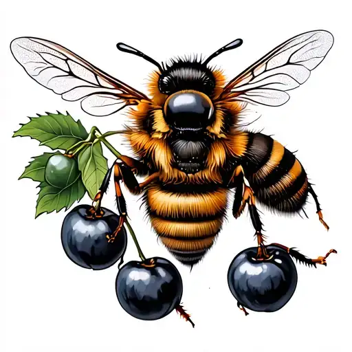 Bee And Berries