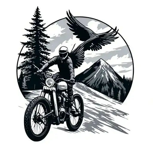 Freedom And Peace In Mountain For Bikers