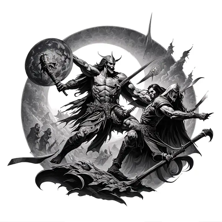 Vicking Battle Scene