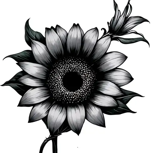 Stargazer Lilys And Sunflower Fine Line