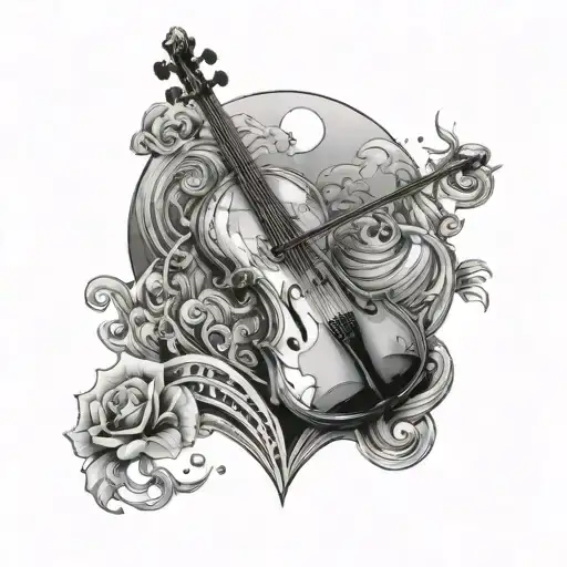 A Big Diamond A Sea Wave A Violin And A Moon