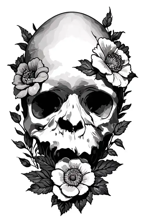 Compas With Flowers Surrounding