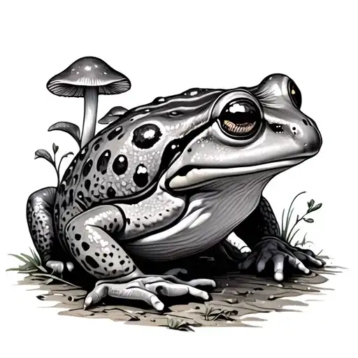 Mushrooms Growing From Frog Back