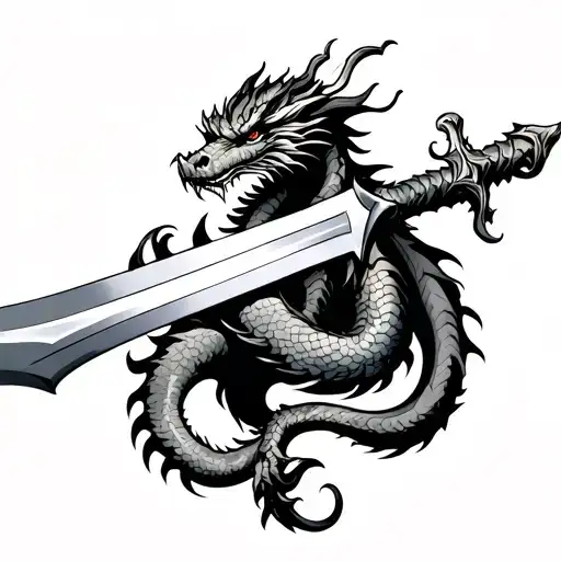 Dragon Wrapped Around Sword