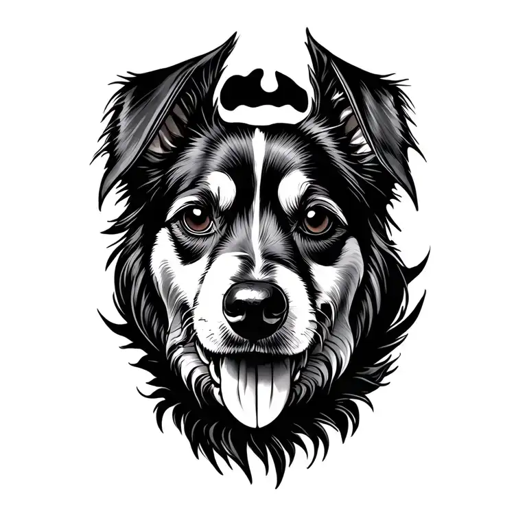 Dog Face In Pawprint