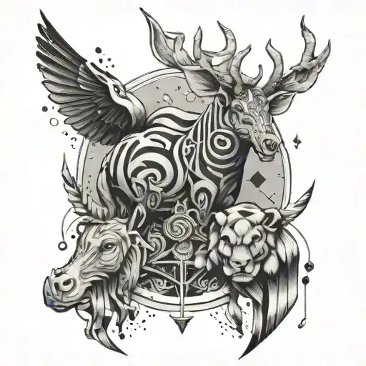 Combine Ochenta Y Cinco's Occupation With Their Favorite Animal In A Unique And Abstract Way