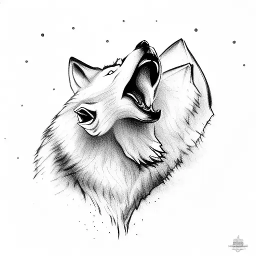 Wolf Howling In A Forest