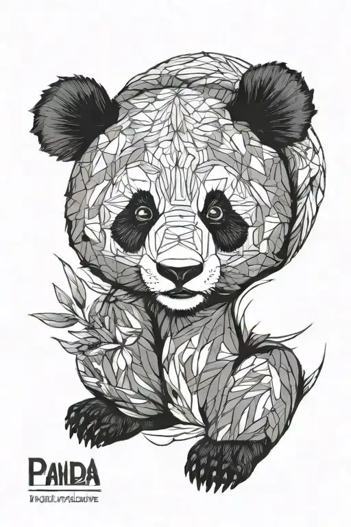 Panda Bear Single Line Work