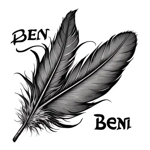 Feather With The Name Ben