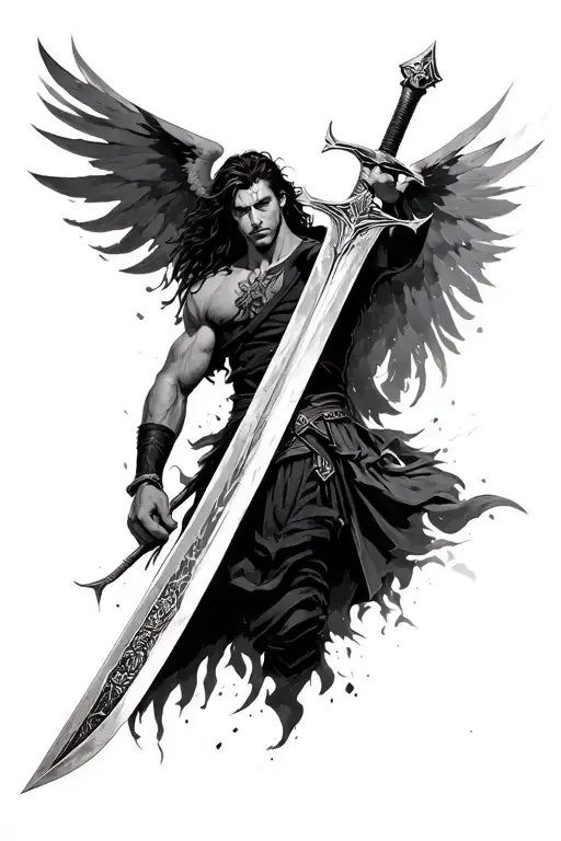 Micheal Arcangel In Battle Sword