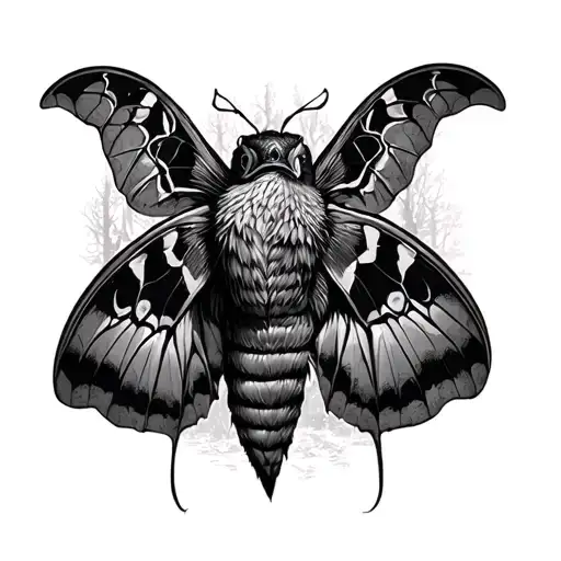 Deaths Head Hawk Moth With A Goth Forest Background