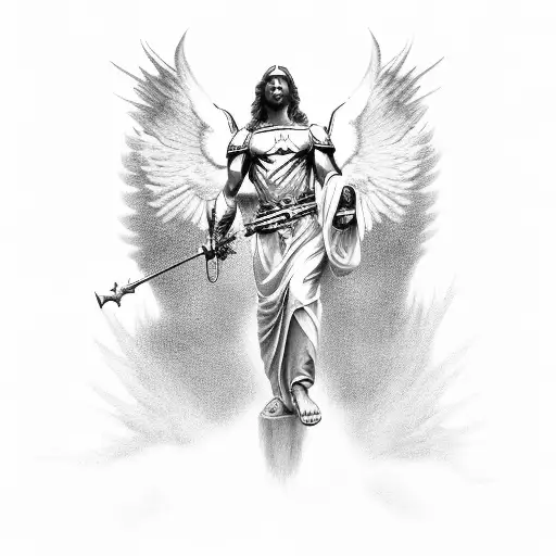Archangel Michael Descending From Heaven