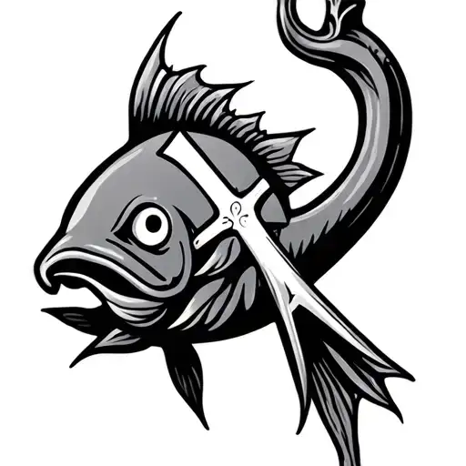 Simple Fish Hook With Cross