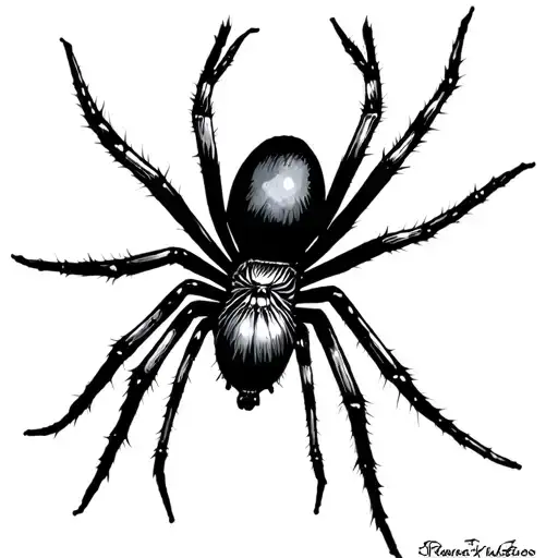 Spiderweb And Black Widow Spider