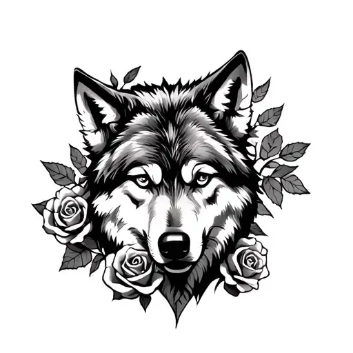Wolf And Roses