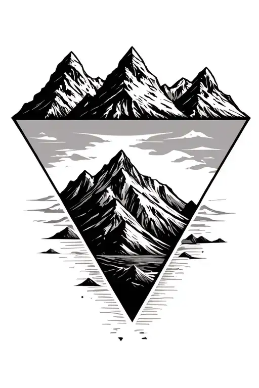 Mountain And Triangle Outline