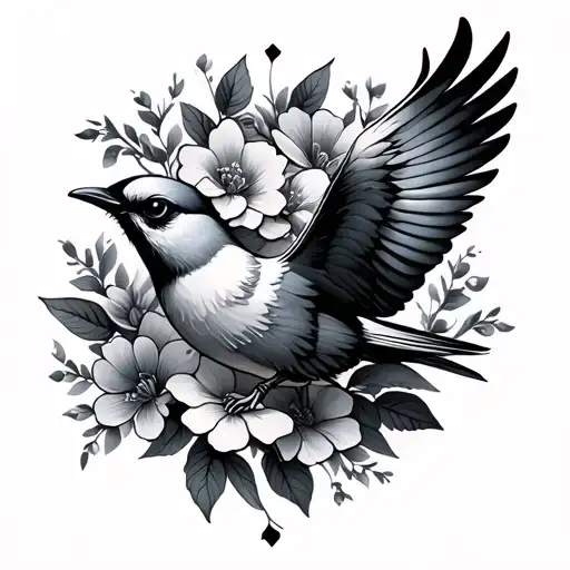 Crown Flowers Bird Flying