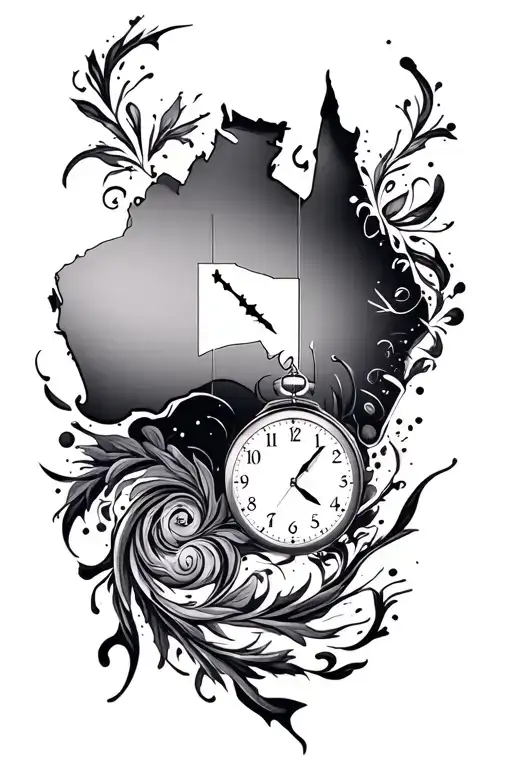 Clock With Australia Map