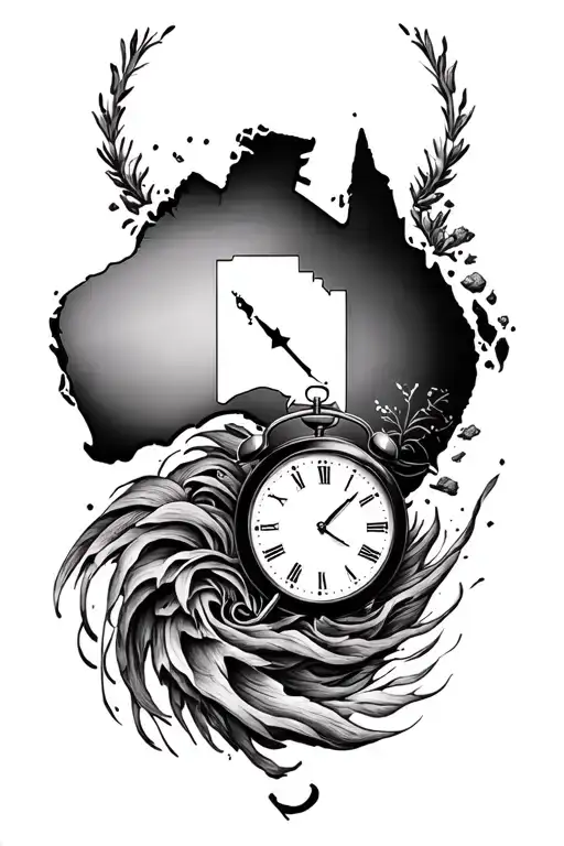 Clock With Australia Map