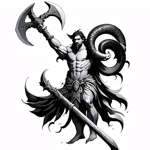 Aries God Of War With Battle Axe Epic