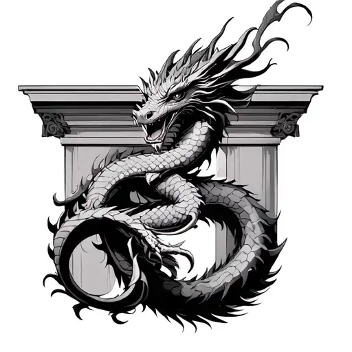 Dragon Wrapped Around Pillar