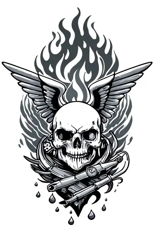 Airforce And Navy With Fire And Water Theme