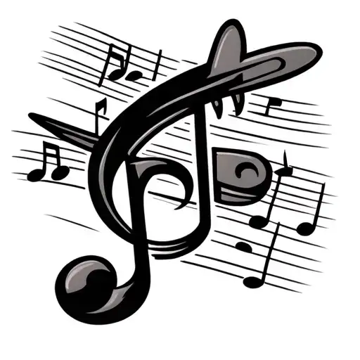 Music Note With Aeroplane