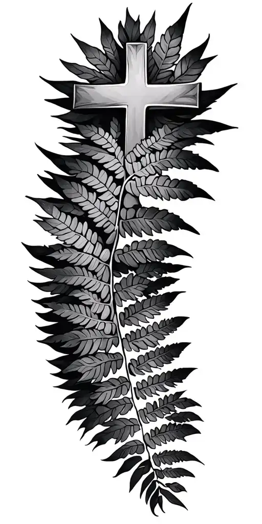 Cross With Ferns