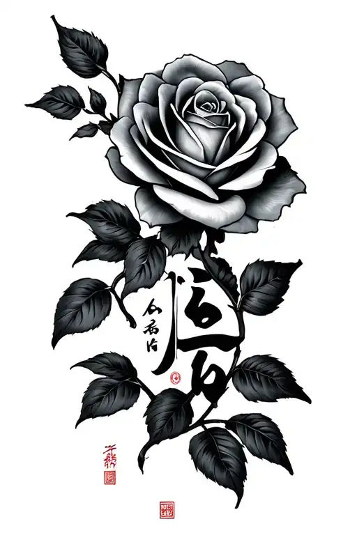 Japanese Writing With Rose