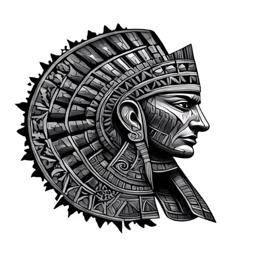 Mayan Chest Tatto Design